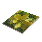 Tropisch geel geelhout met gouden douche tegeltje (Zijkant)