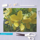 Tropisch geel geelhout met gouden douche tissuepapier (Craft)