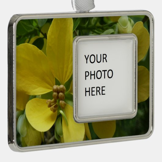 Tropisch geel geelhout met gouden douche verzilverd omlijst ornament (Rechts)