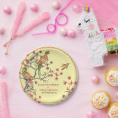 Tropisch geel gevel Chinoiserie CustomPaper Bord (Feest)