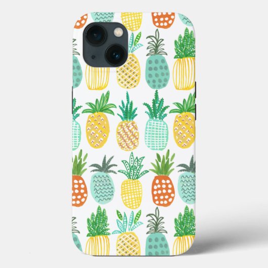 Tropisch geel groen modern anananassepatroon Case-Mate iPhone case (Achterkant)