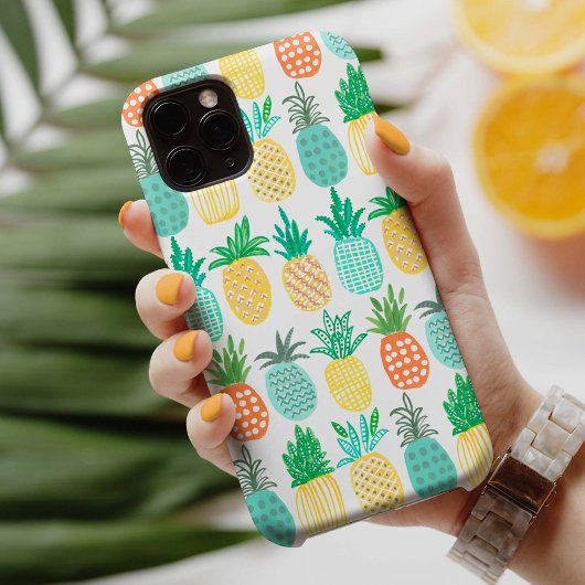 Tropisch geel groen modern ananaspatroon Case-Mate iPhone case