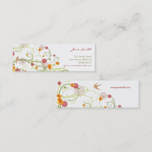 Tropisch geel Hibiscus Floral Swirls Mini Visitekaartje