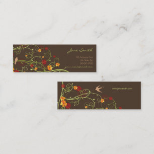 Tropisch geel Hibiscus Floral Swirls Mini Visitekaartje