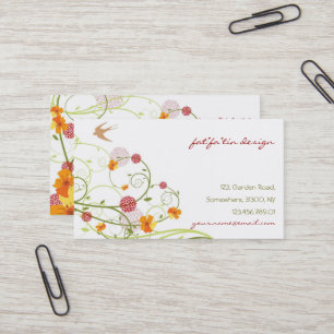 Tropisch geel Hibiscus Floral Swirls Visitekaartje