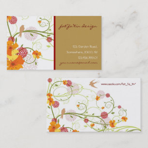 Tropisch geel Hibiscus Floral Swirls Visitekaartje