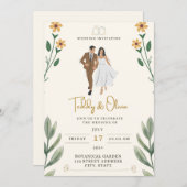 Tropisch geel lint randboeket kaart (Voorkant / Achterkant)