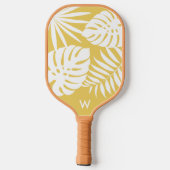Tropisch geel monogram pickleball paddle (Achterkant)