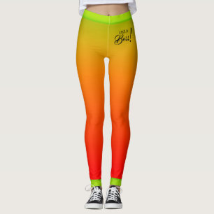 Tropisch geel rood gradiënt met als een zwarte te leggings
