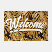 Tropisch geel zwart Oerwoud vertrekt welkom Deurmat (Voorkant)