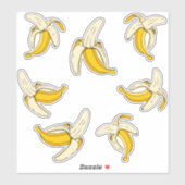 Tropisch geelbanaanvruchten sticker (Vel)