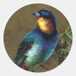 Tropisch gefeliciteerd nieuwjaar ronde sticker