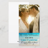 Tropisch gehuwd kerstfeest Mr Mrs. Fotokaart Feestdagenkaart (Voorkant / Achterkant)