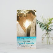 Tropisch gehuwd kerstfeest Mr Mrs. Fotokaart Feestdagenkaart (Staand voorkant)