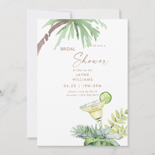 Tropisch gejuich Margarita Vrijgezellenfeest Kaart (Voorkant)