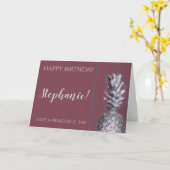 Tropisch gekleurde ananas gepersonaliseerd op zate kaart (Gele Bloem)