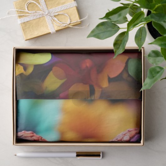 Tropisch gekleurde kikker & bloemen decoupage tissuepapier (Geschenk)