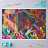 Tropisch gekleurde kikker & bloemen decoupage tissuepapier (Craft)