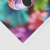 Tropisch gekleurde kikker & bloemen decoupage tissuepapier (Detail)