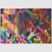 Tropisch gekleurde kikker & bloemen decoupage tissuepapier (Voorkant)