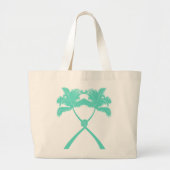 Tropisch geknoteerde palm Trees Beach Wedding Canv Grote Tote Bag (Voorkant)