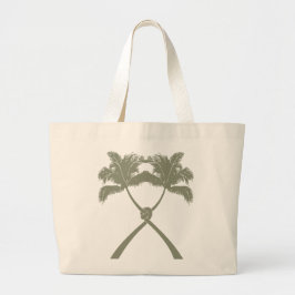 Tropisch geknoteerde palm Trees Beach Wedding Canv Grote Tote Bag