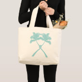 Tropisch geknoteerde palm Trees Beach Wedding Canv Grote Tote Bag (Voorkant (product))