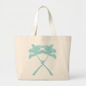 Tropisch geknoteerde palm Trees Beach Wedding Canv Grote Tote Bag (Voorkant)
