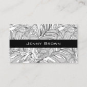 Tropisch gelaat zwart-wit visitekaartje (Voorkant)