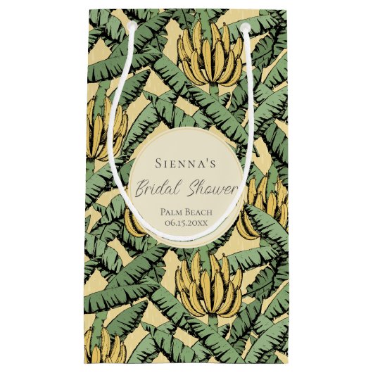 Tropisch Gele Bananenbladeren Bachelorette Klein Cadeauzakje (Voorkant)
