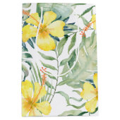 Tropisch gele hibiscus bloem bruiloft feest medium cadeauzakje (Voorkant)