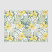 Tropisch gele hibiscus bloem bruiloft tissuepapier (Voorkant)