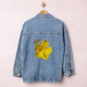 Tropisch gele Hibiscus Floral Hawaiian Aloha Denim Jacket (Hangar)