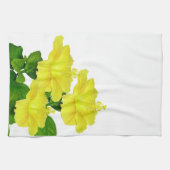 Tropisch gele hibiscus op wit theedoek (Horizontaal)