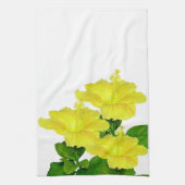 Tropisch gele hibiscus op wit theedoek (Verticaal)