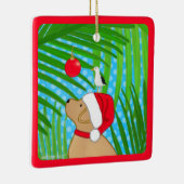 Tropisch gele Lab Santa-hond Kerst Ornament (Rechts)