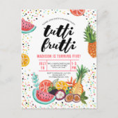 Tropisch gele meerkleurige Tutti Frutti-vruchten Uitnodiging Briefkaart (Voorkant)