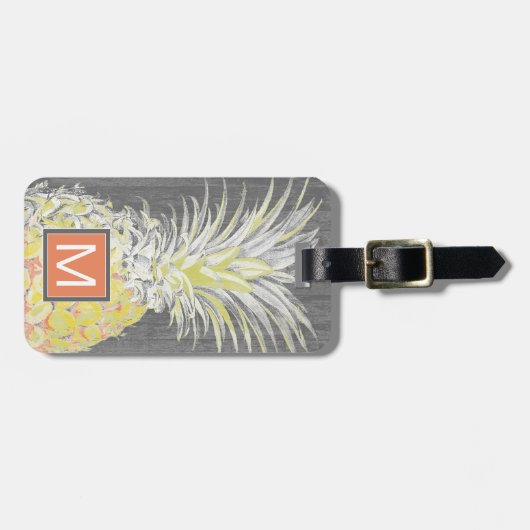 Tropisch gele Pinneapple Bagagelabel (Voorkant horizontaal)