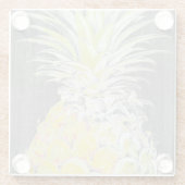 Tropisch gele Pinneapple Glazen Onderzetter (Achterkant)