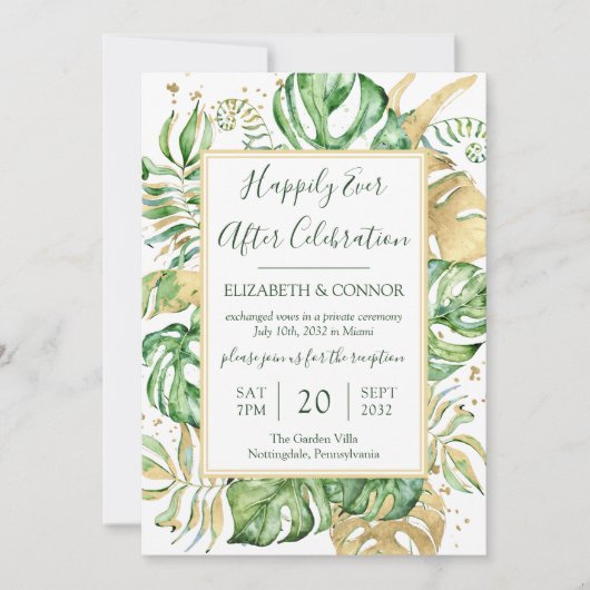 Tropisch Gelukkig Van Dan Af Aan Ontvangstfeest na Kaart (Voorkant)