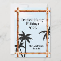 Tropisch Gelukkige Feestdagen, Bamboe Lijsten en P