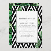 Tropisch Geometrisch Bos Huwelijk Gastlijst Geredu Aankondiging (Voorkant / Achterkant)