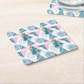 Tropisch geometrisch patroon kartonnen onderzetters (Schuin)