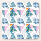 Tropisch geometrisch patroon kartonnen onderzetters (Voorkant)