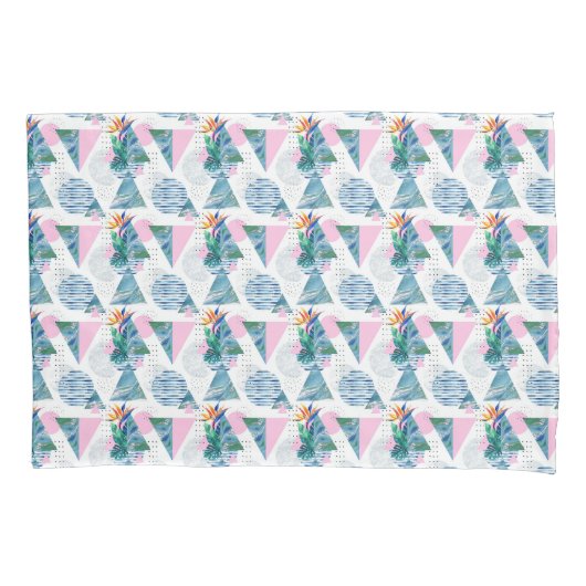 Tropisch geometrisch patroon kussensloop (Voorkant-Links)