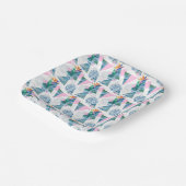 Tropisch geometrisch patroon papieren bordje (Gebogen)