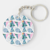 Tropisch geometrisch patroon sleutelhanger (Achterkant)