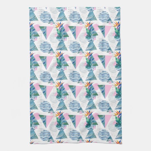 Tropisch geometrisch patroon theedoek (Verticaal)