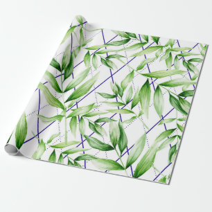Tropisch Geometrische Greenery Cadeaupapier