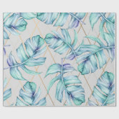 Tropisch Geometrische Greenery Cadeaupapier (Vlak)